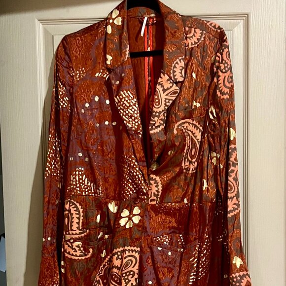 Free People Jackets & Blazers - Free People "Eye of the Wild" Jacket - Terracotta Boho Print - Size Large